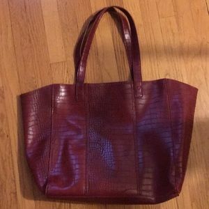 Newman Marcus Faux Red Snakeskin Bag